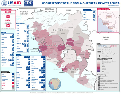 West Africa Ebola Map #1 January 21, 2015