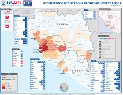 West Africa Ebola Map #1 February 11, 2015