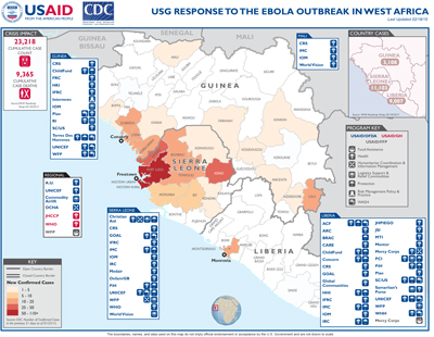 West Africa Ebola Map #21 February 18, 2015