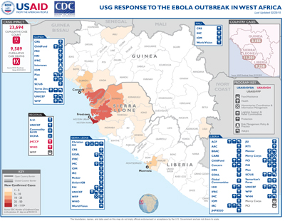West Africa Ebola Map #22 February 25, 2015