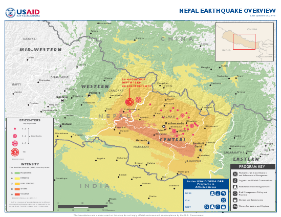 Nepal Earthquake Map - April 28, 2015