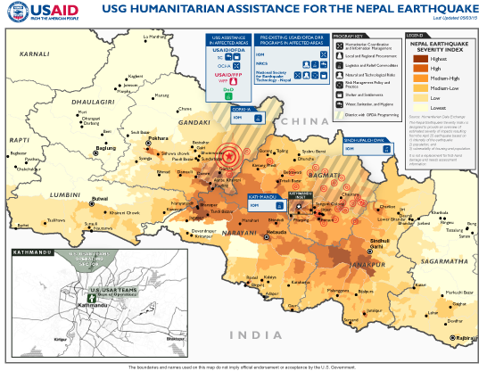 Nepal Earthquake Map - May 3, 2015