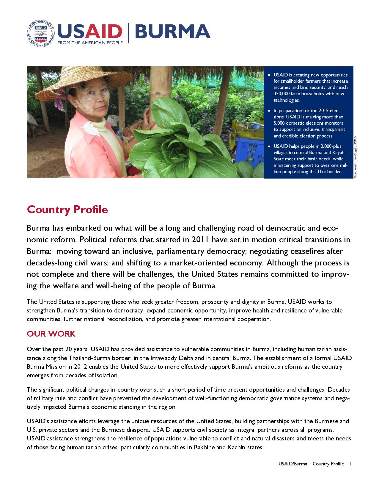 Burma Country Profile 2015