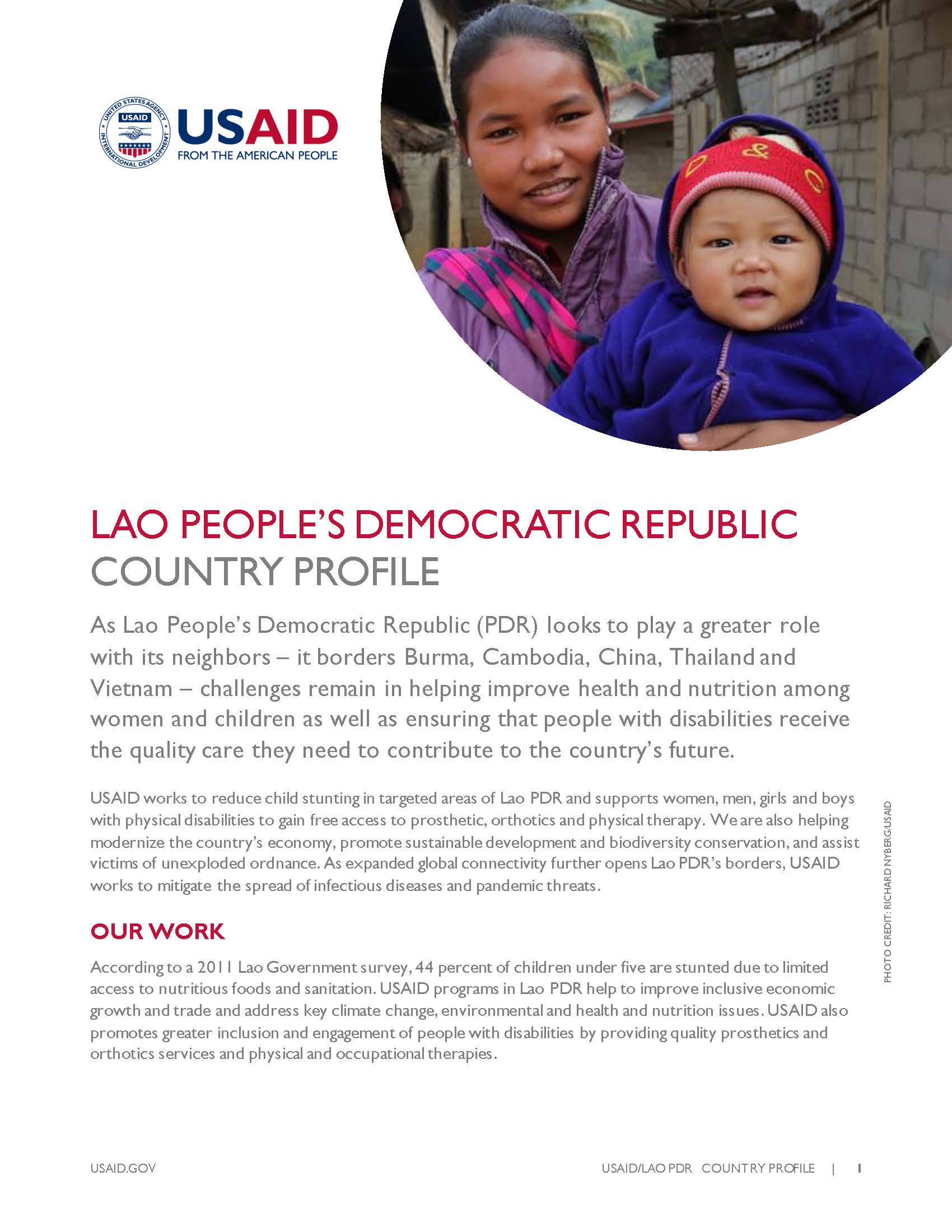 Laos Country Profile Archive U S Agency For International Development