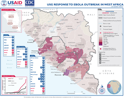 USG West Africa Ebola Outbreak Program Map - Oct 29, 2014