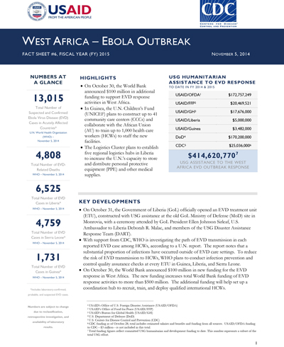 West Africa - Ebola Outbreak - Fact Sheet #6 (FY 15)