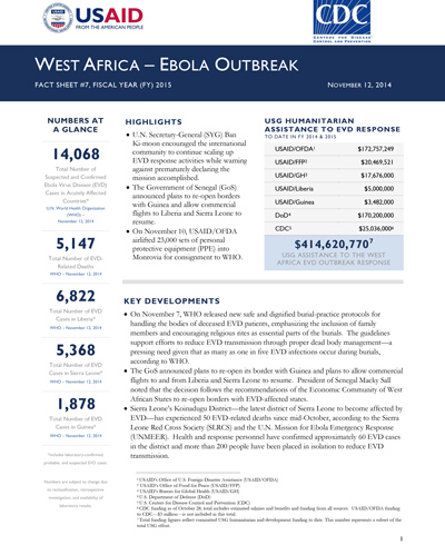 West Africa - Ebola Outbreak - Fact Sheet #7 (FY 15)