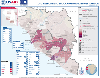 USG West Africa Ebola Outbreak Program Map - Nov 26, 2014