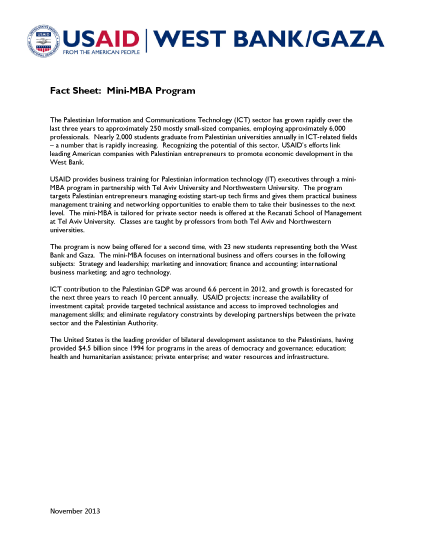 Fact Sheet: Mini-MBA Program - PDF Version