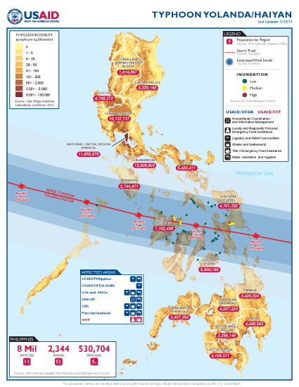 Typhoon Haiyan / Yolanda Map - 11/13/2013 - Click to view full-size map