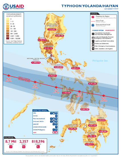 Typhoon Haiyan / Yolanda Map - 11/14/2013 (Click to view full-size map)