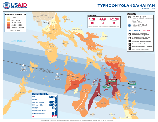 Typhoon Haiyan / Yolanda Map - 11/15/2013 (Click to view full-size map) 