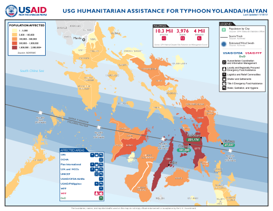 Typhoon Haiyan / Yolanda Map - 11/16/2013 (Click to view full-size map) 