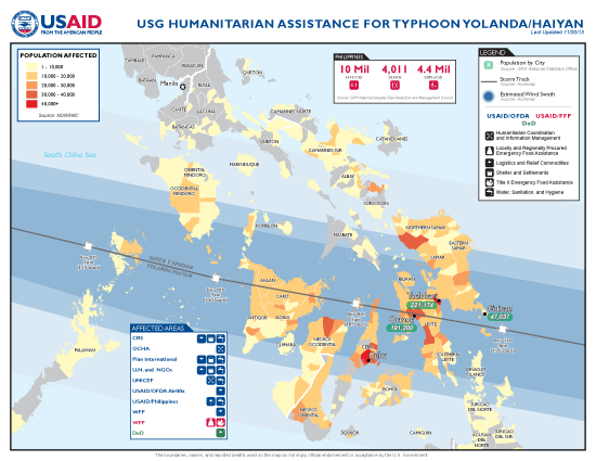 Typhoon Haiyan / Yolanda Map - 11/20/2013 (Click to view full-size map)