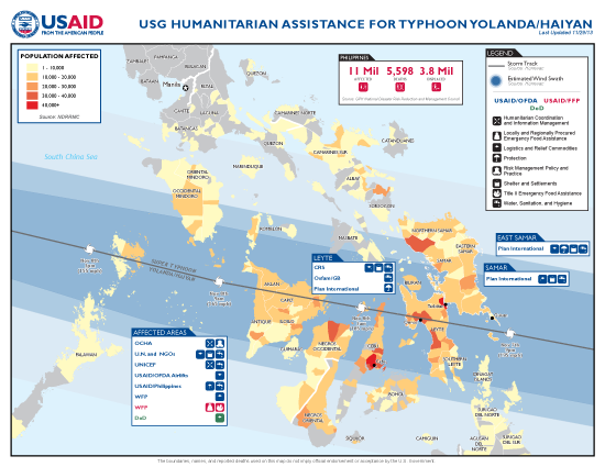 Typhoon Haiyan / Yolanda Map - 11/29/2013 (Click to view full-size map)