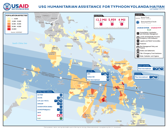 Typhoon Haiyan / Yolanda Map - 12/11/2013 (Click to view full-size map) 