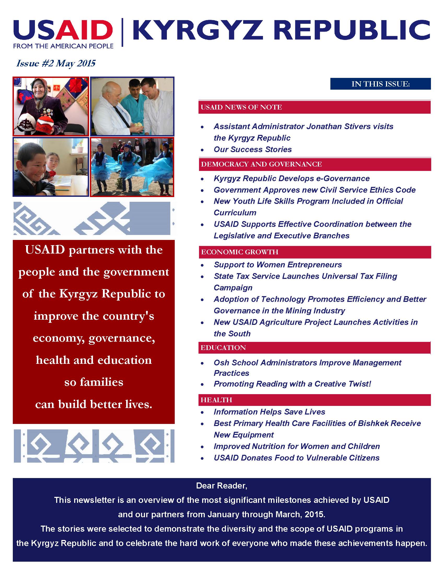 USAID Kyrgyz Republic Quarterly Newsletter, Issue 2