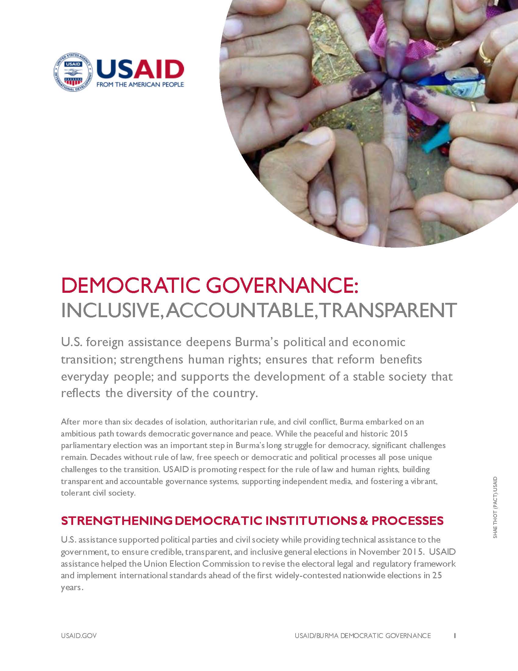 Burma - Democratic Governance Fact Sheet