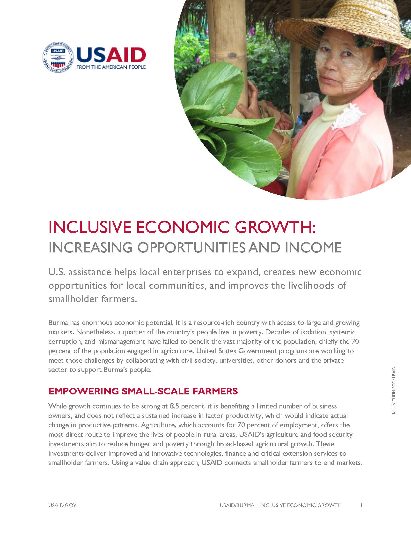 Burma - Inclusive Economic Growth Fact Sheet