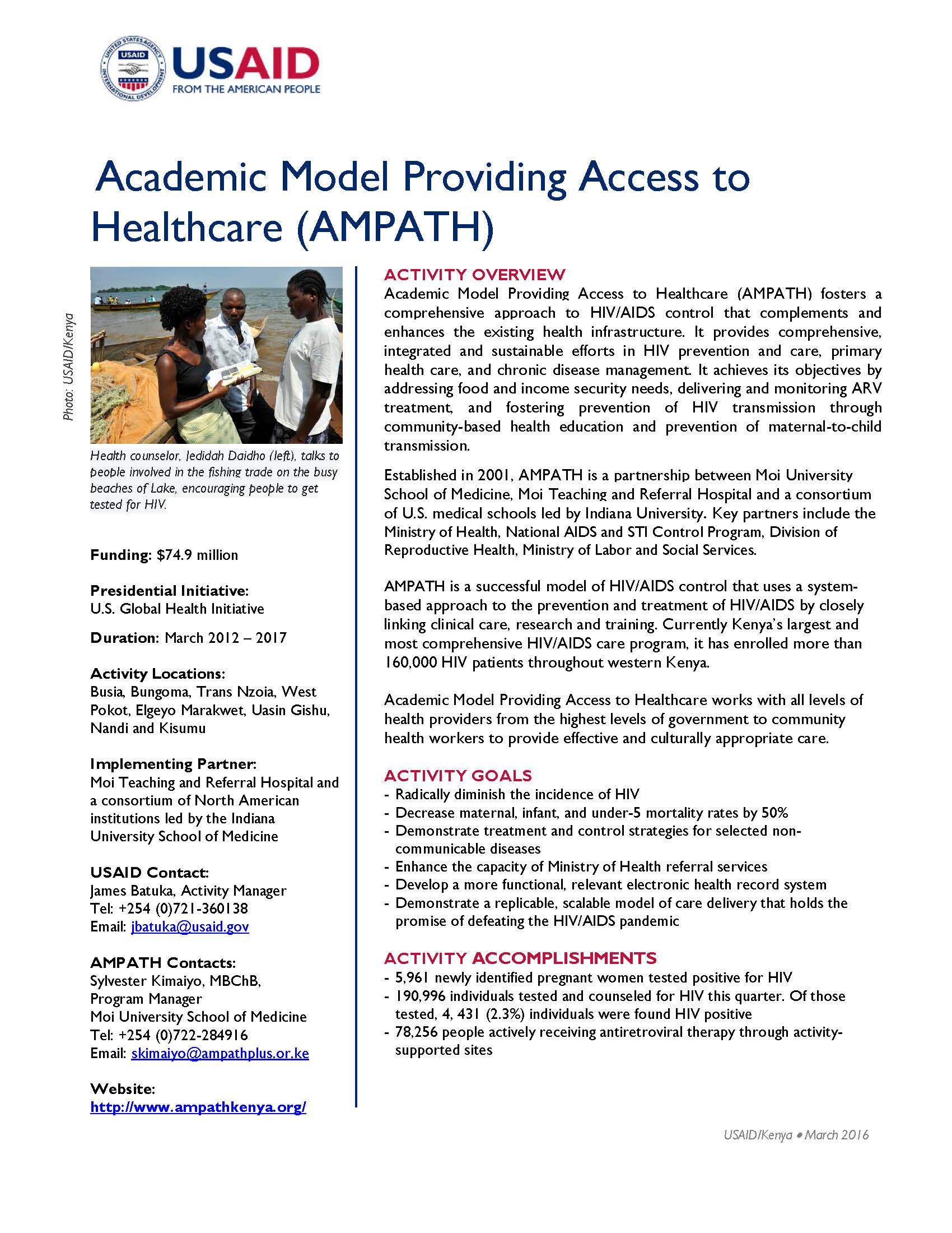 Academic Model Providing Access to Healthcare (AMPATH)