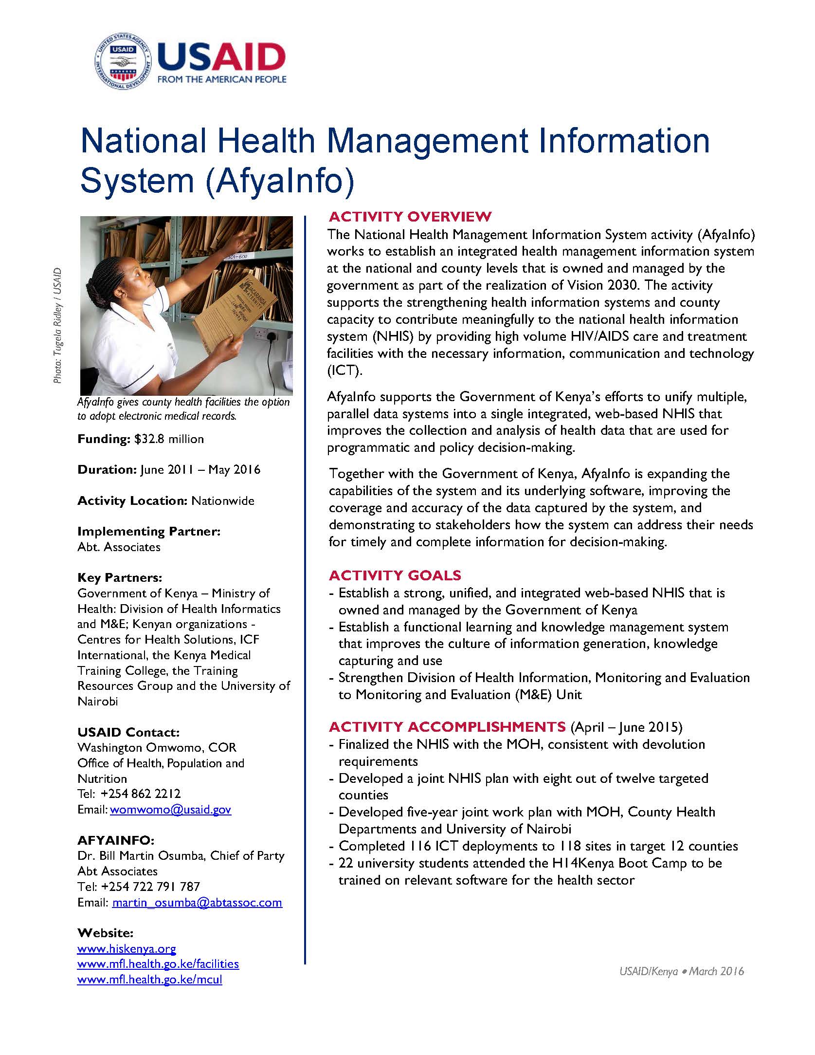 National Health Management Information System (AfyaInfo)