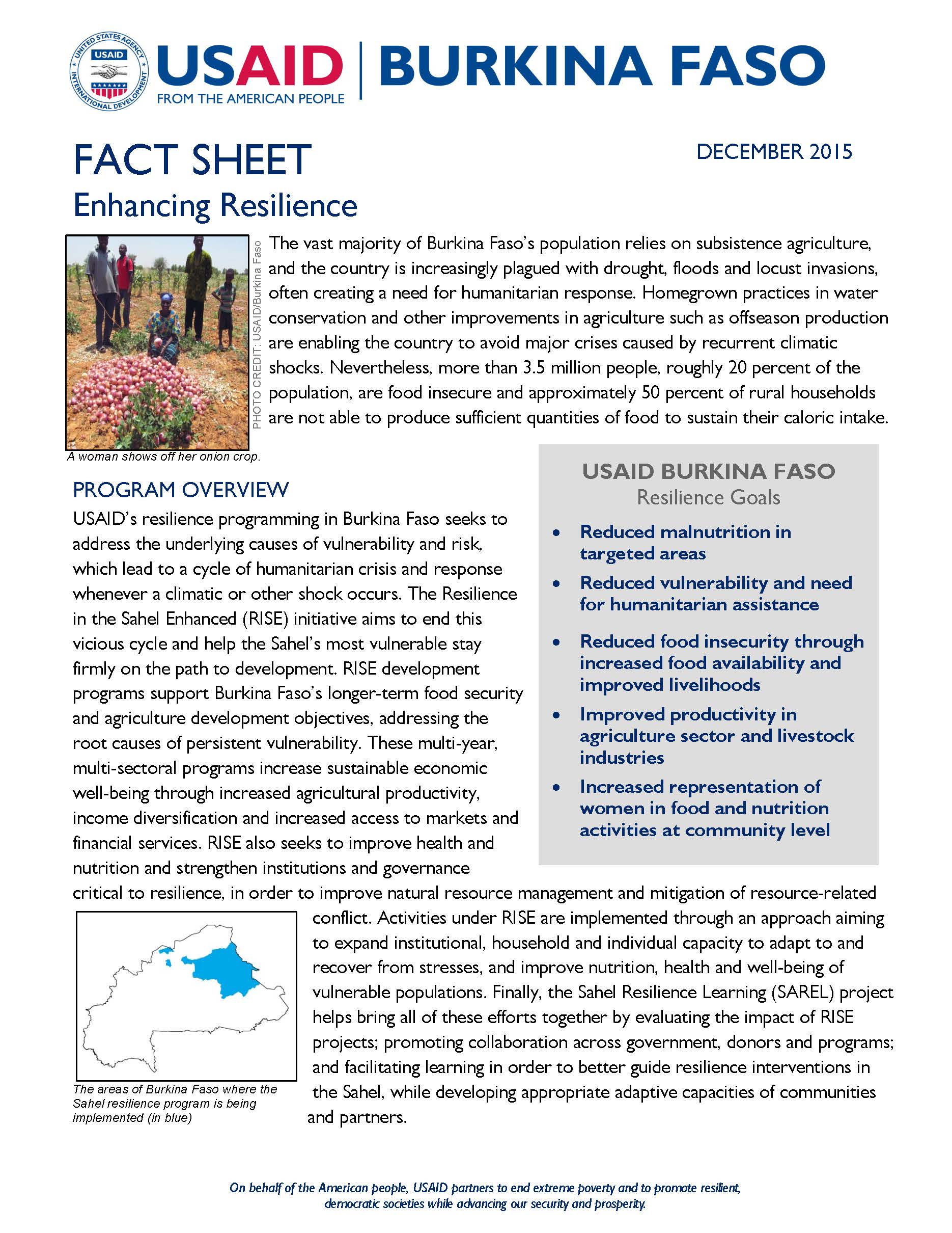 Burkina Faso Resilience Fact Sheet