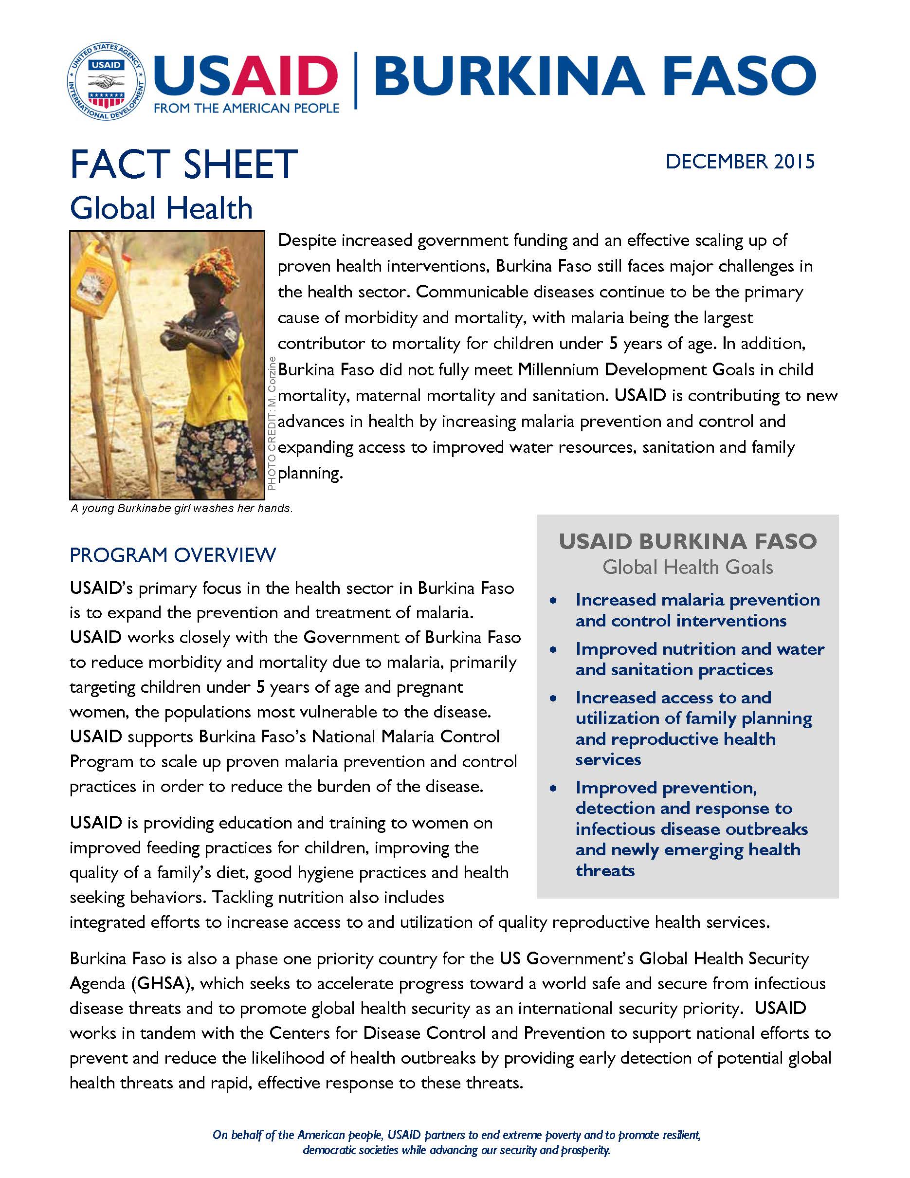 Burkina Faso Global Health Fact Sheet