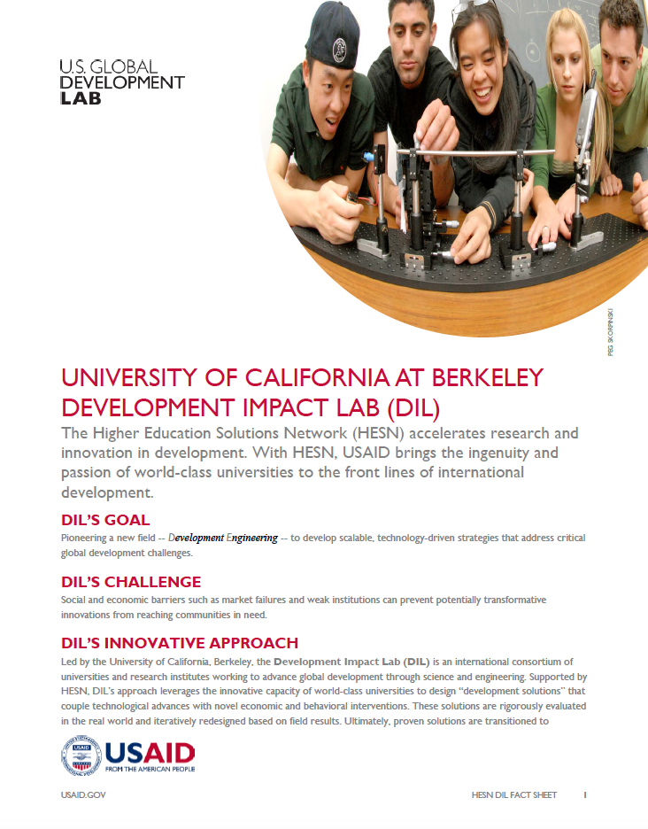 Berkeley Development Impact Lab Fact Sheet 