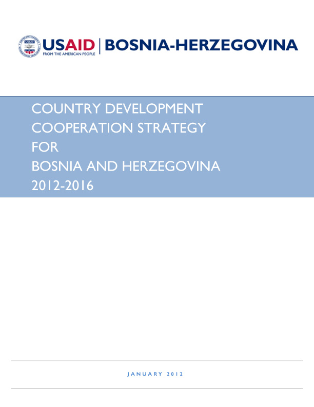 Bosnia Country Development Cooperation Strategy 2012-2016
