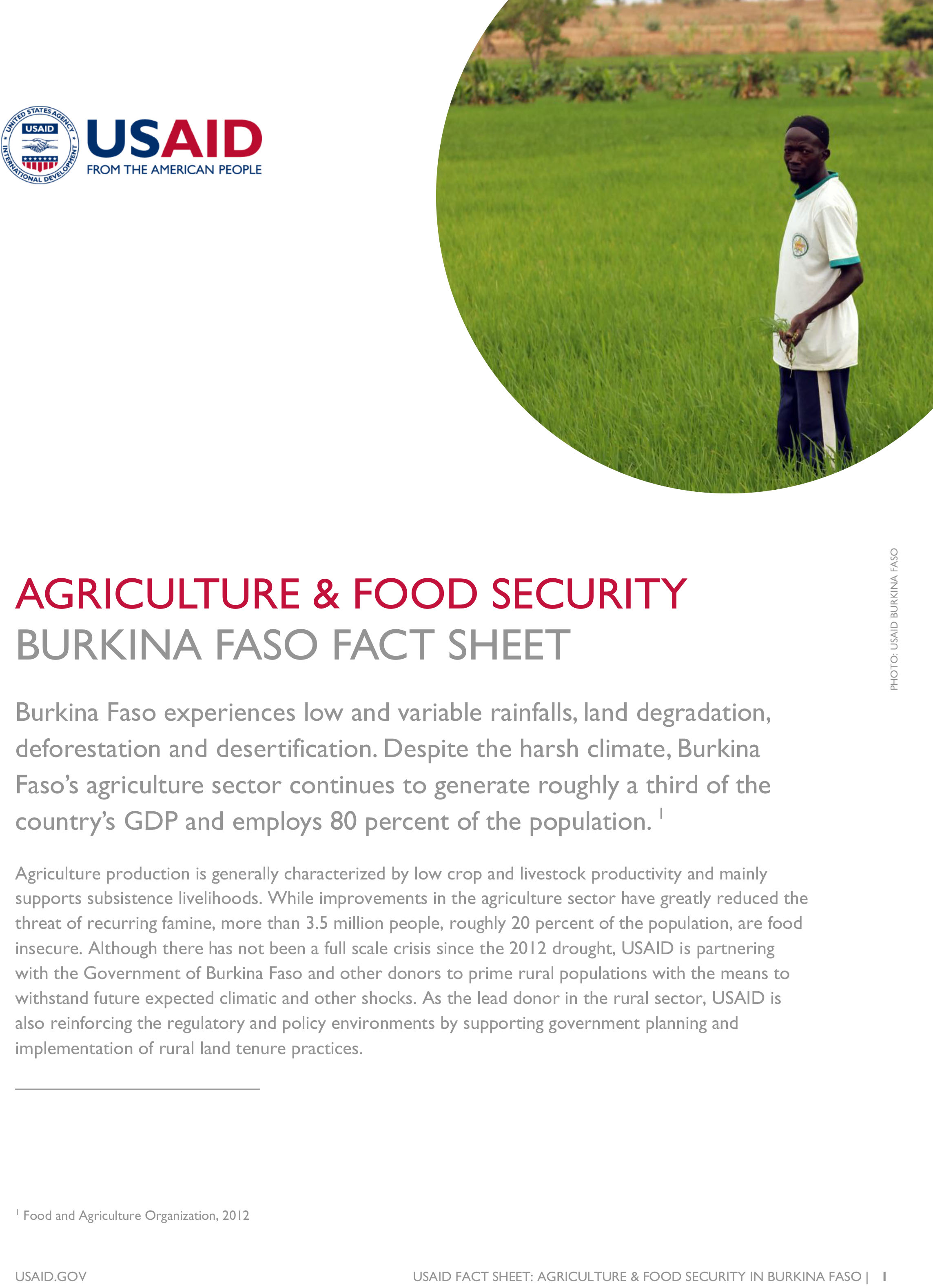 Burkina Faso Fact Sheet-Agriculture & Food Security