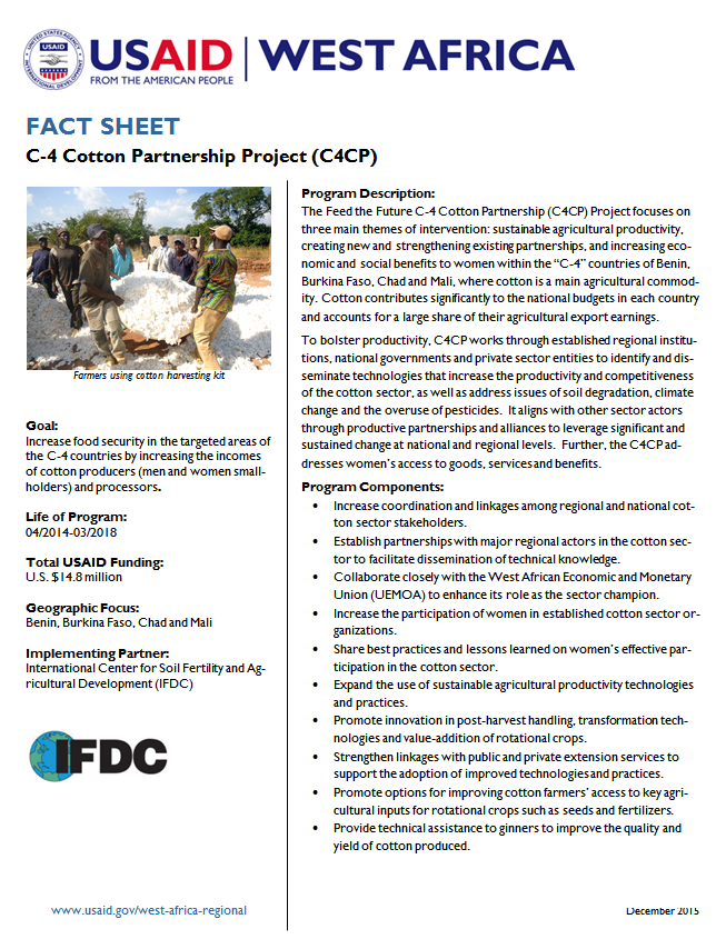 Fact Sheet on the C-4 Cotton Partnership Project (C4CP)