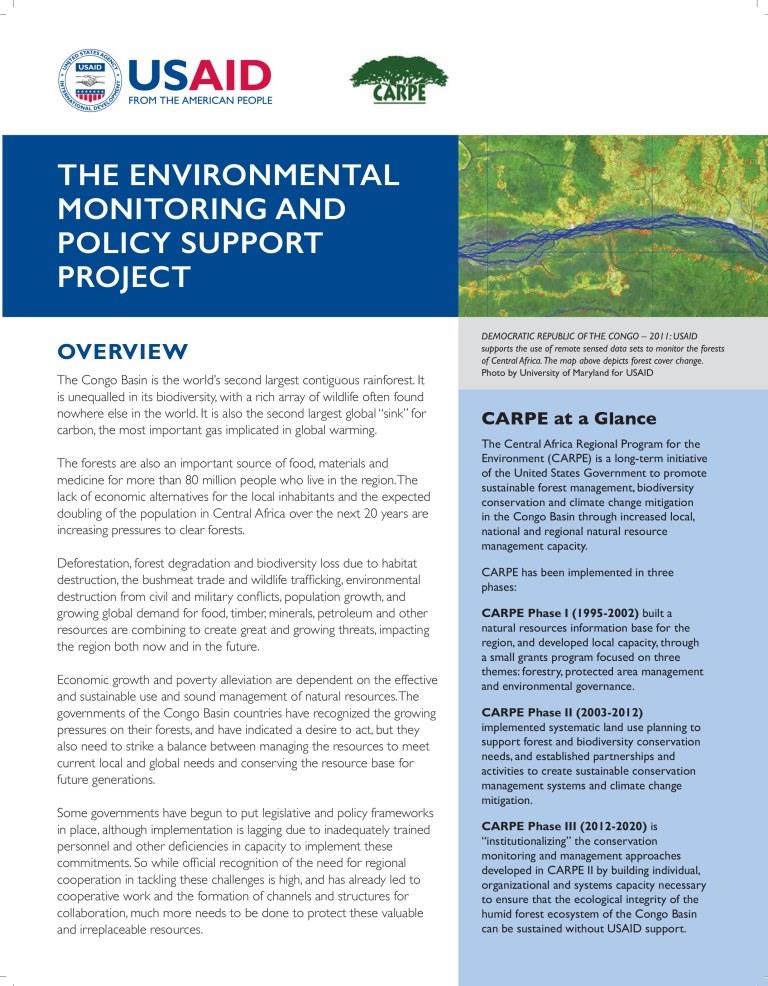 The Environmental Monitoring and Policy Support project 