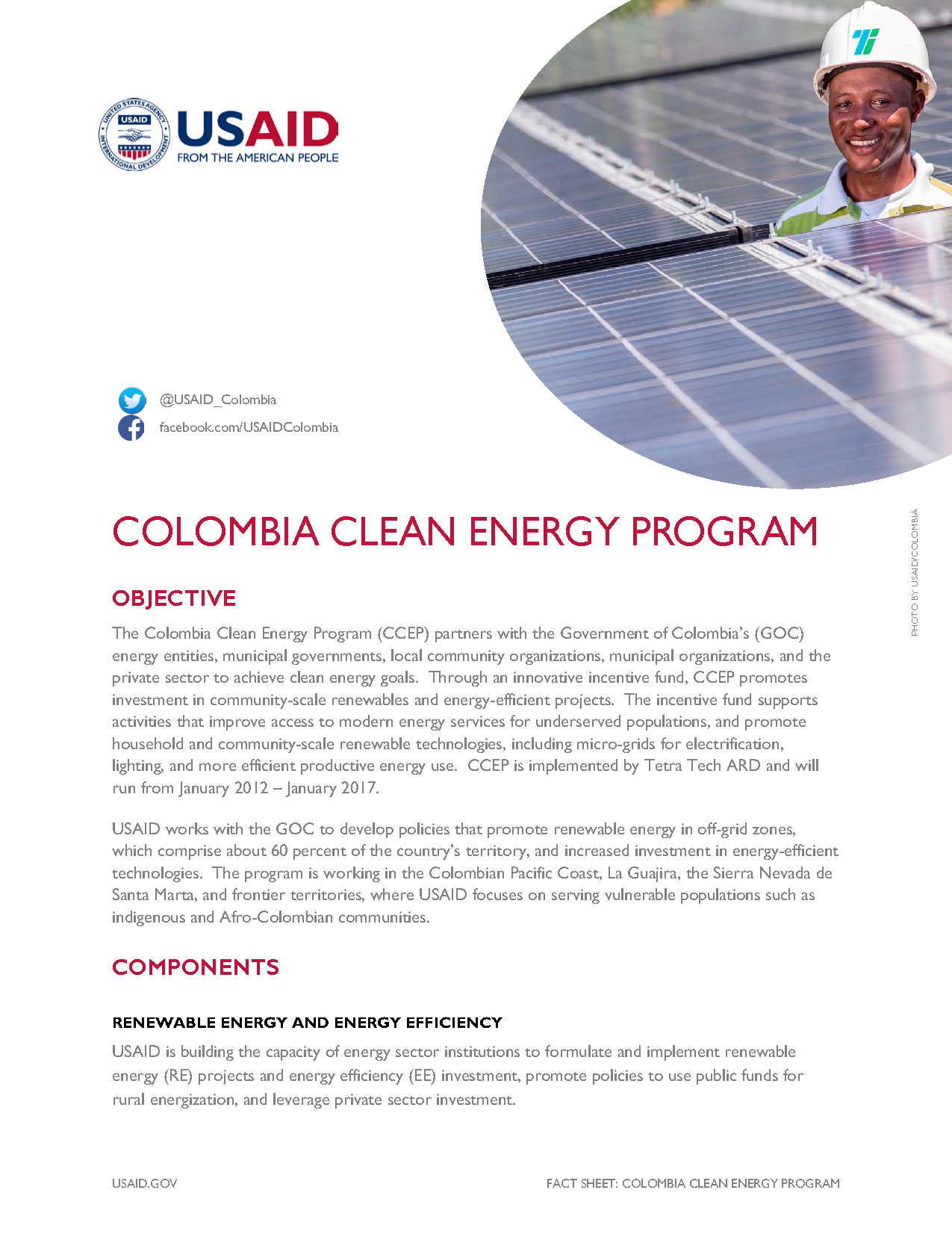 Colombia Clean Energy Program Fact Sheet