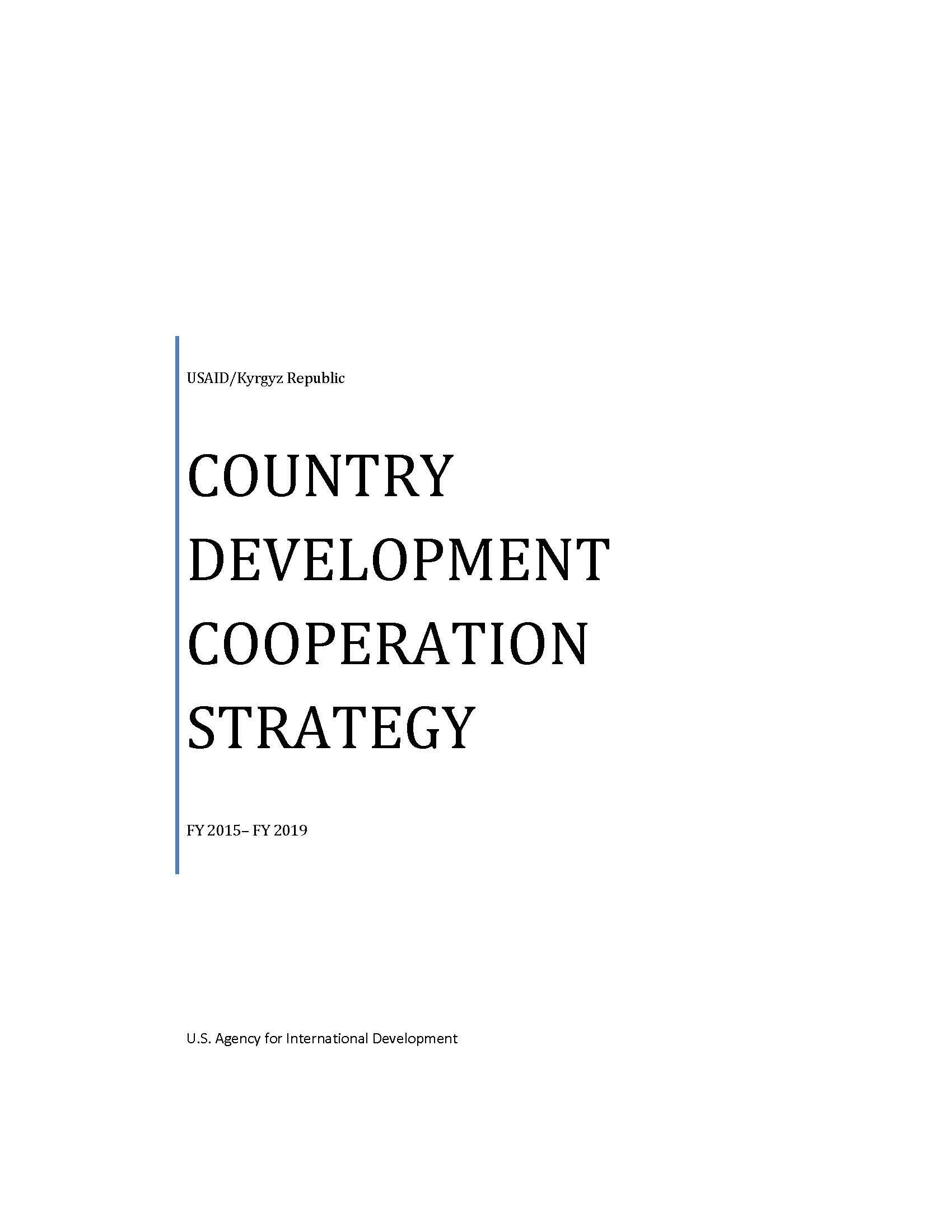 Kyrgyz Republic: Country Development Cooperation Strategy 2015-2019