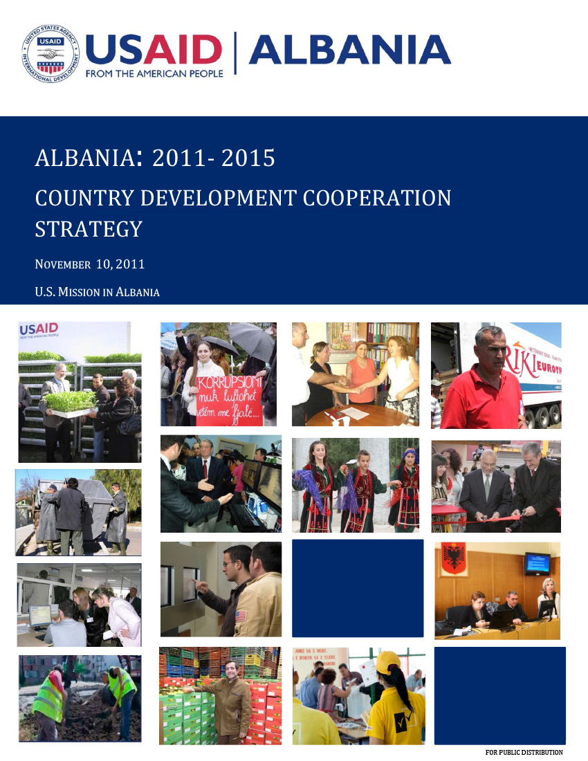 ALBANIA: 2011‐ 2015 COUNTRY DEVELOPMENT COOPERATION STRATEGY