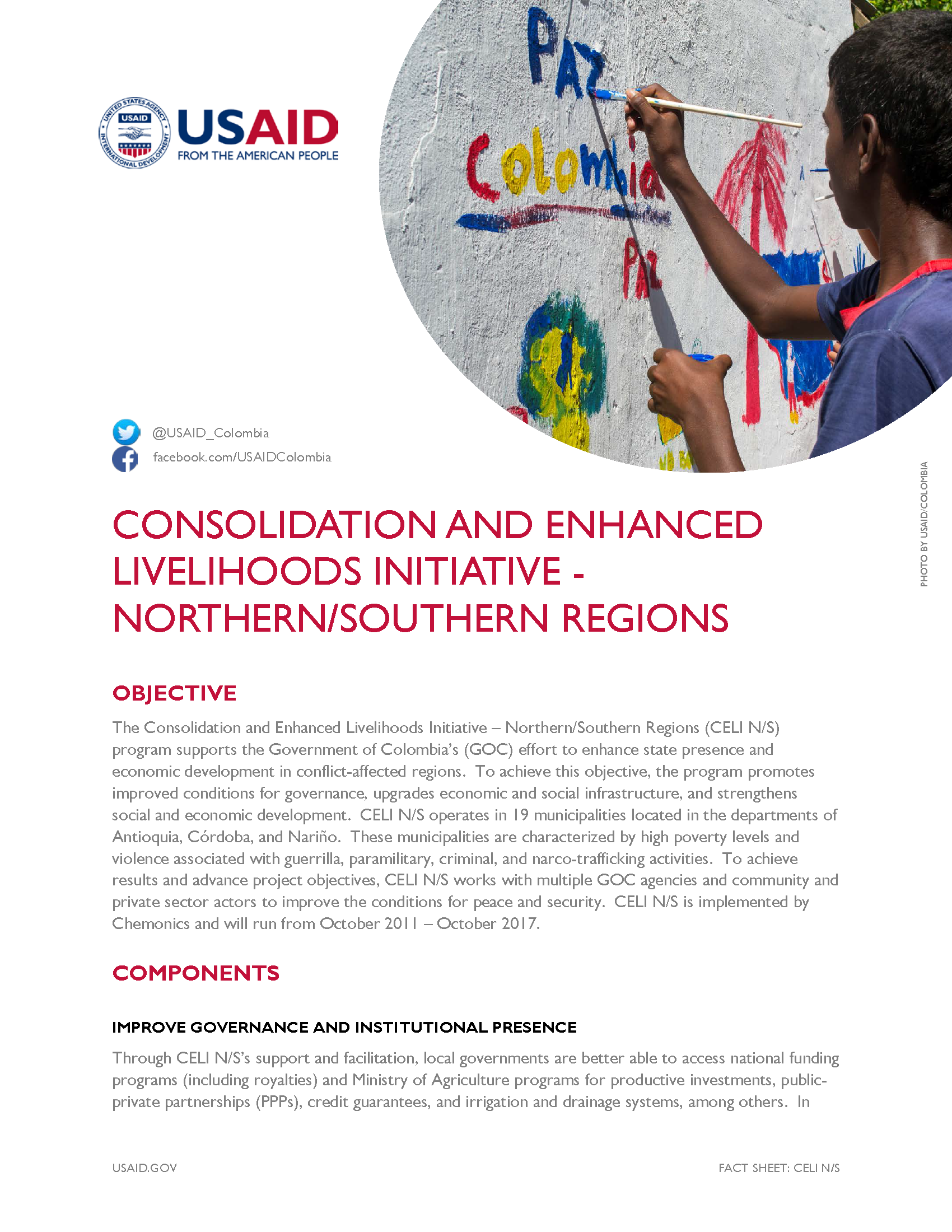 Consolidation and Enhanced Livelihoods Initiative - Northern/Southern Regions Fact Sheet