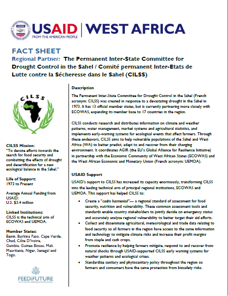 Fact Sheet on our partnership with the Permanent Inter-State Committee for Drought Control in the Sahel / 