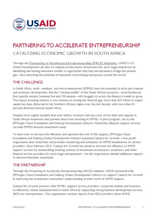 PACE Partnership with Catalyst for Growth