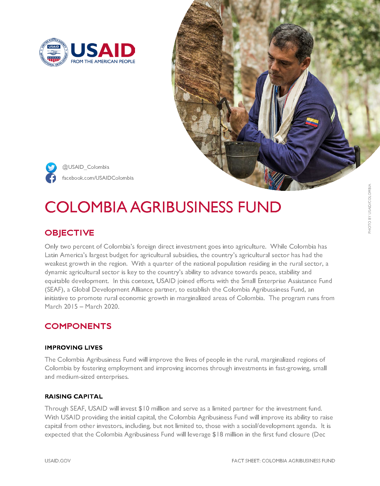 Colombia Agribussiness Fund Fact Sheet