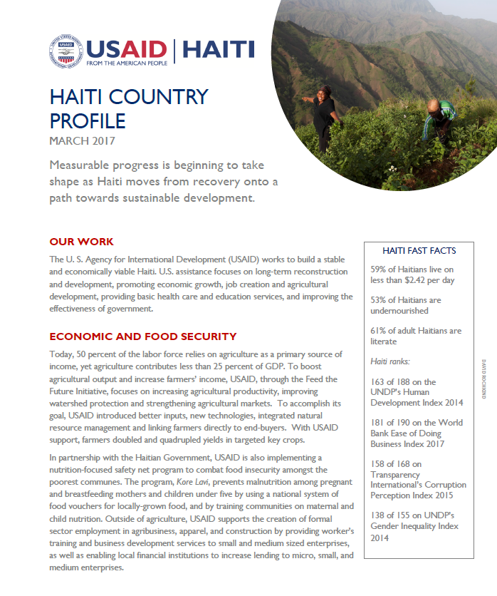 Haiti Country Profile Fact Sheet 2017