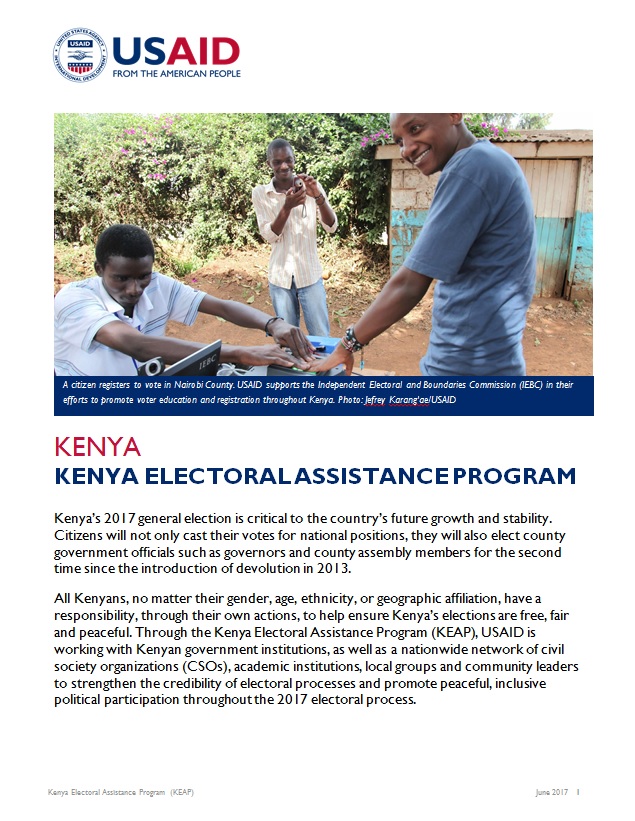 Kenya Electoral Assistance Program Fact Sheet