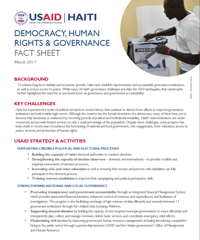 Democracy, Human Rights & Governance Fact Sheet (2017)