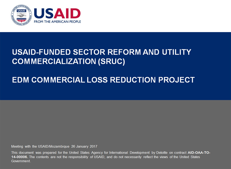 USAID-Funded Sector Reform And Utility Commercialization (SRUC) - EDM Commercial Loss Reduction Project