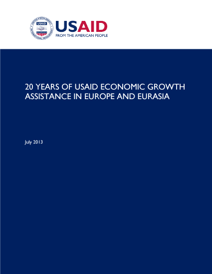 20 Years of USAID Economic Growth Assistance in Europe and Eurasia