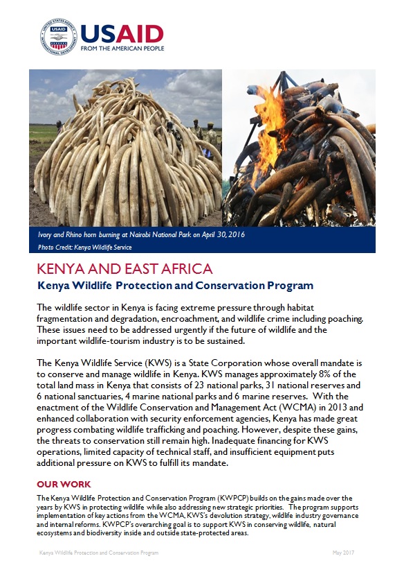 Kenya Wildlife Protection and Conservation Program Fact Sheet