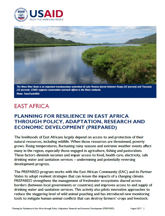 Planning for Resilience in East Africa through Policy, Adaptation, Research and Economic Development (PREPARED) Fact Sheet 