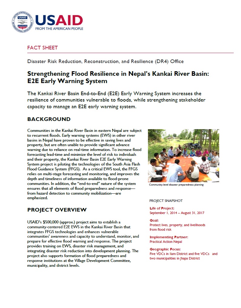 Strengthening Flood Resilience in Nepal’s Kankai River Basin: E2E Early Warning System