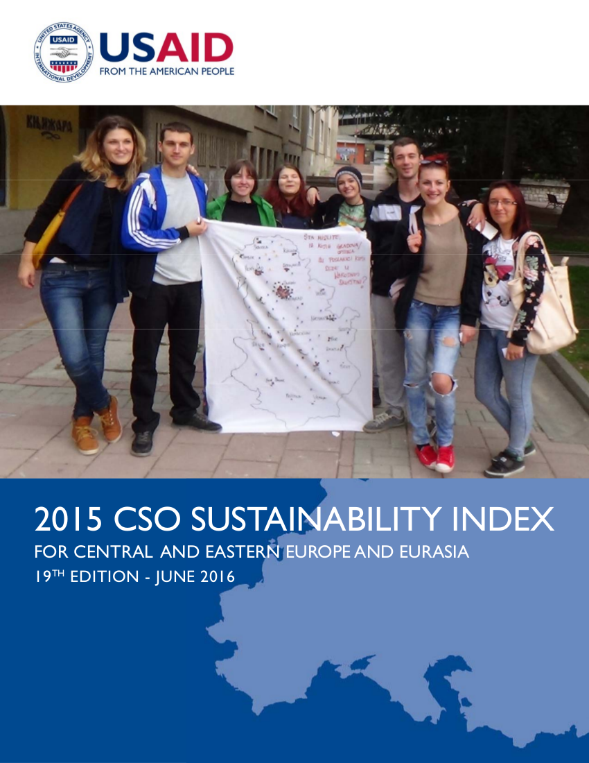 2015 Civil Society Organization (CSO) Sustainability Index for Central and Eastern Europe and Eurasia