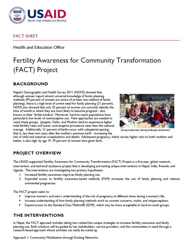 Fertility Awareness for Community Transformation (FACT) Project 