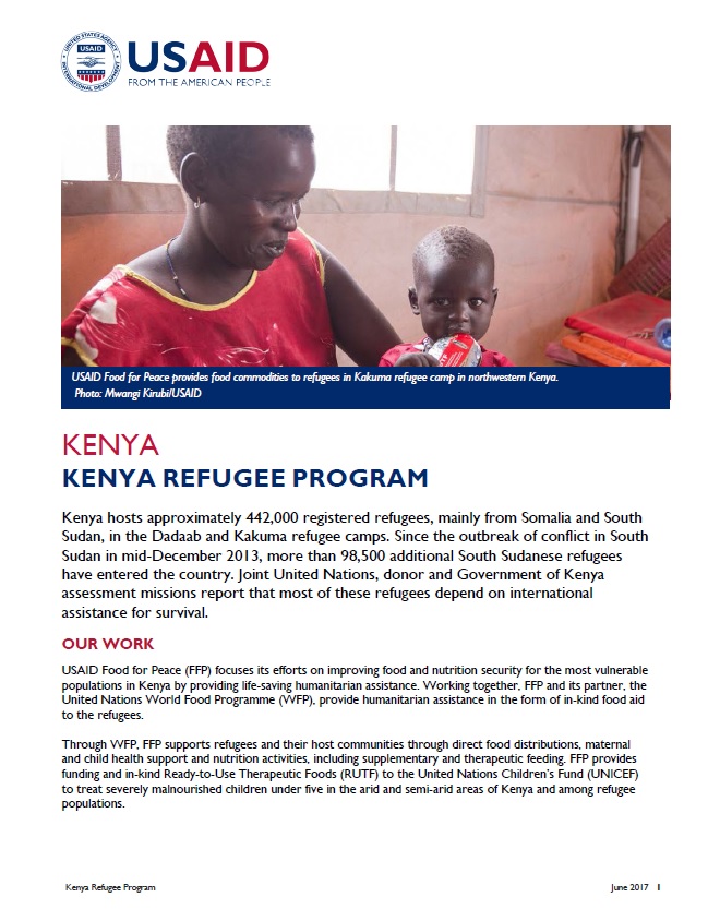 Food for Peace Kenya Refugee Program Fact Sheet